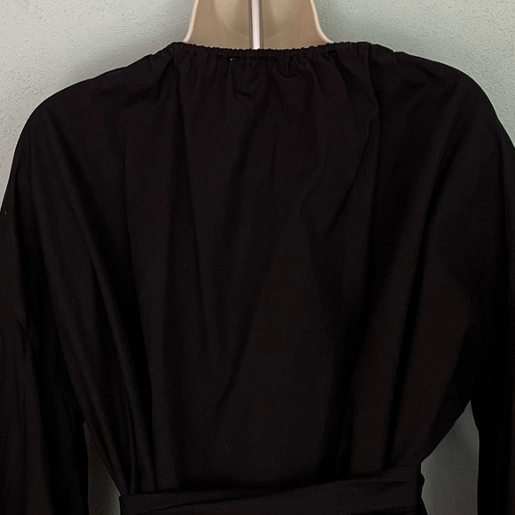 Michael Kors 100% Cotton Black Versatile Wrap Top Blouse Size Small Contemporary - Picture 7 of 12